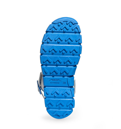 ABEBA-Footwear, Damen- und Herren-Arbeits-Berufs-Sicherheits-Slipper, Dynmic 7312 weiß/blau