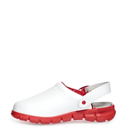 ABEBA-Footwear, Damen- und Herren-Arbeits-Berufs-Sicherheits-Slipper, Dynmic 7313 weiß/rot