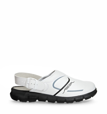 ABEBA-Footwear, Damen- und Herren-Arbeits-Berufs-Sicherheits-Slipper, Dynmic 7335 weiß/schwarz