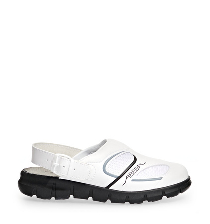 ABEBA-Footwear, Damen- und Herren-Arbeits-Berufs-Sicherheits-Slipper, Dynmic 7345 weiß/schwarz