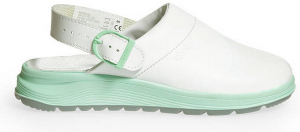 ABEBA-Active Clog weiß mit Schnalle