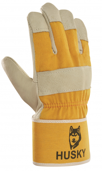 BIG-Schweinsvollleder-Arbeitshandschuhe, Husky, gelb, gelber Drell