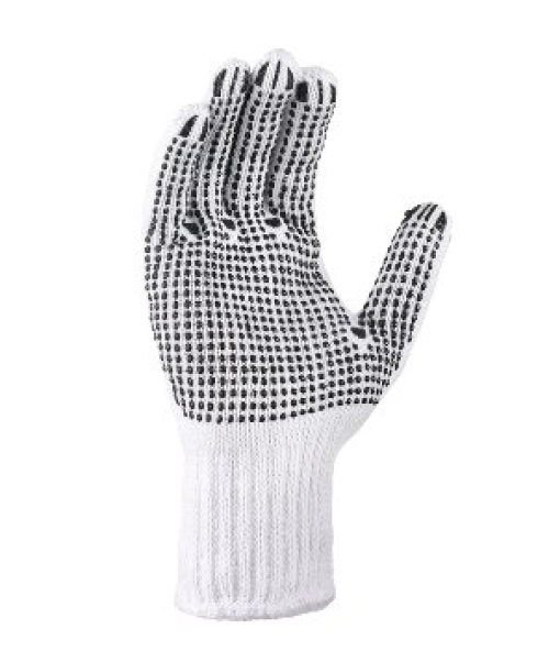 BIG-TEXXOR-Polyester-Grobstrick-Arbeitshandschuhe, weiß, schwarze Noppen