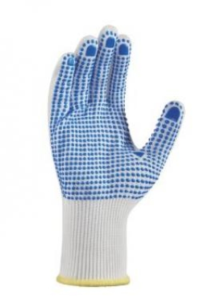 BIG-TEXXOR-Nylon-Feinstrick-Arbeitshandschuhe, weiß, blaue Noppen