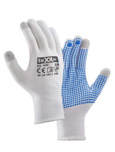 BIG-TEXXOR-Nylon-Feinstrick-Arbeitshandschuhe, weiß