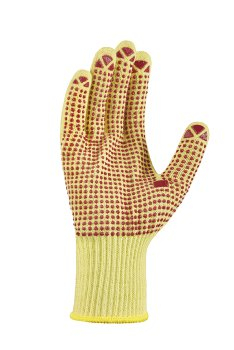 BIG-TEXXOR-Kevlar-Mittelstrick-Arbeitshandschuhe, beige, rote Noppen
