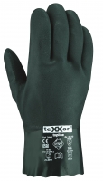 BIG-TEXXOR-Workwear, PVC-Chemikalien-Schutz-Arbeits-Handschuhe, topline, 27 cm, grün, VE = 12 Paar
