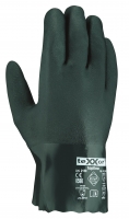 BIG-TEXXOR-Workwear, PVC-Chemikalien-Schutz-Arbeits-Handschuhe, topline, 27 cm, grün, VE = 12 Paar