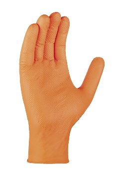 teXXor® Nitril-Einweg-Handschuhe Diamond Grip orange