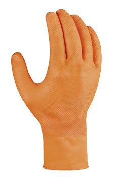 teXXor® Nitril-Einweg-Handschuhe Diamond Grip orange
