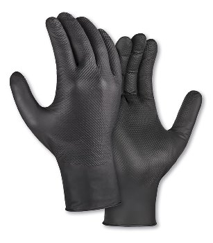 teXXor® Nitril-Einweg-Handschuhe Diamond Grip schwarz