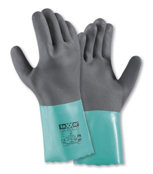 BIG-TEXXOR-CHEMTOUCH Chemikalienschutz-Handschuh, nitril, blaugrün/grau