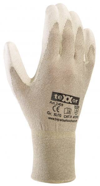 BIG-TEXXOR-ESD Nylon-/Kupfer-Strickhandschuhe, weiß