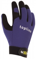 BIG-TEXXOR-Workwear, Kunstleder-Mechaniker-Arbeits-Handschuhe NAPLES, topline, blau/schwarz
