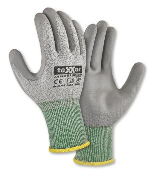 BIG-teXXor-PU-Schnittschutz-Srickhandschuhee CUT B - Basic, grau-meliert