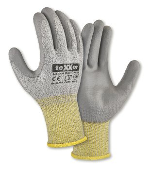 BIG-teXXor-PU-Schnittschutz-Srickhandschuhee CUT D - Basic, grau-meliert