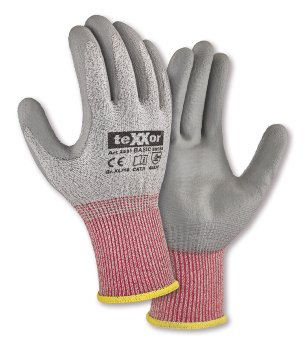 BIG-teXXor-PU-Schnittschutz-Srickhandschuhee CUT F - Basic, grau-meliert