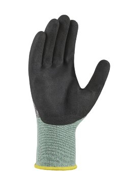 BIG-TEXXOR Schnittschutz-Strickhandschuhe CUT B, grau-meliert/grün/schwarz