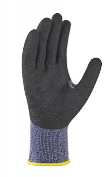 BIG-TEXXOR Schnittschutz-Strickhandschuhe CUT C 3/4, grau-meliert/blau/schwarz