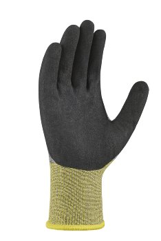 BIG-TEXXOR Schnittschutz-Strickhandschuhe CUT D, grau-meliert/gelb/schwarz