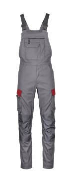 4PROTECT® Workwear Latzhose, grau/rot