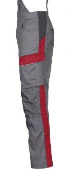 4PROTECT® Workwear Latzhose, grau/rot