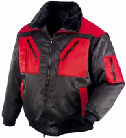 TeXXor-Workwear, Winter-Piloten-Berufs-Jacke, OSLO, schwarz/rot
