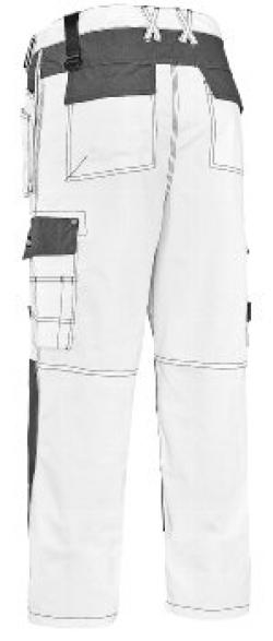 BIG-TEXXOR-Canvas-Bundhose, Arbeitshose, Panama, weiß/grau