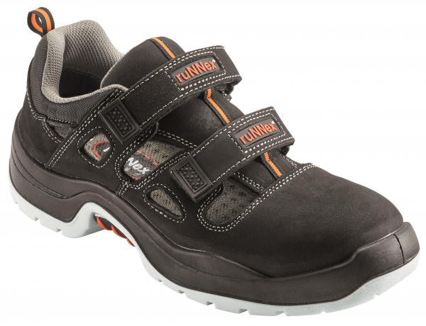 BIG-ruNNex-S1-Sicherheitsklettsandalen TeamStar, schwarz/orange