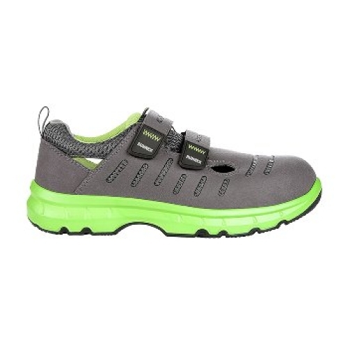 BIG-ruNNex-S1P-Sicherheitsklettsandalen, FlexStar, grau/grün