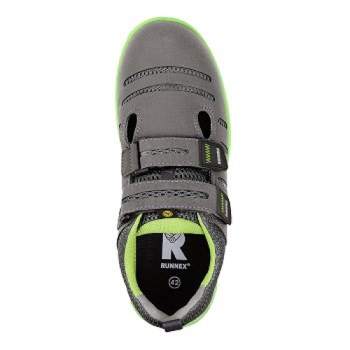 BIG-ruNNex-S1P-Sicherheitsklettsandalen, FlexStar, grau/grün