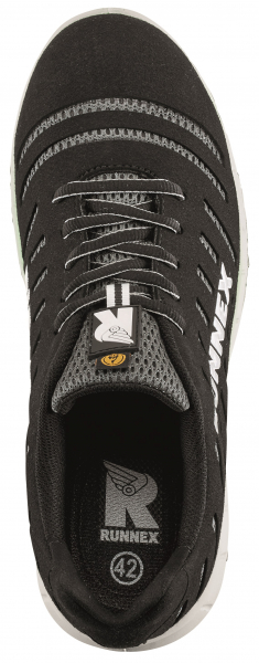 BIG-ruNNex-S1P-Sicherheitsschnürschuhe, FlexStar, ESD, schwarz/weiss