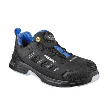 RUNNEX® S1PS-ESD-Sicherheitshalbschuhe atop ActionStar, schwarz/blau