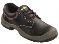 BIG-TEXXOR-Footwear, Arbeits-Berufs-Sicherheits-Schuhe, Halbschuhe, S3  schwarz mit roter Biese