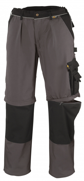 BIG-TEXXOR-Canvas-2-in-1-Bundhose, Arbeitshose, Tobago, 320g/m², grau/schwarz