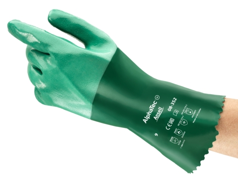 ANSELL-SCORPIO, 30 cm, 08-352, Neopren-Handschuhe, Arbeitshandschuhe, grün