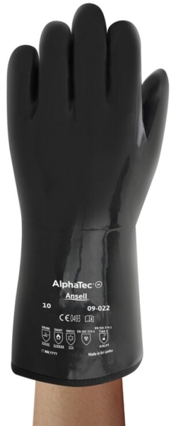 ANSELL-NEOPRENE-Handschuhe, Arbeitshandschuhe, ALPHA-TEC, 30,5 cm, 09-022, schwarz