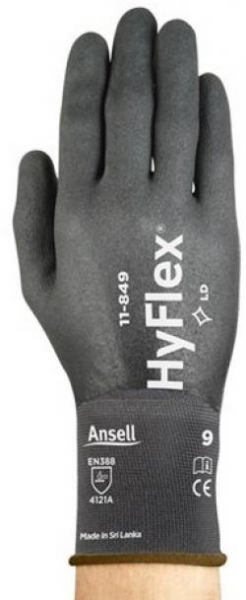 ANSELL-ARBEITSHANDSCHUHE, HYFLEX, 11-849, schwarz
