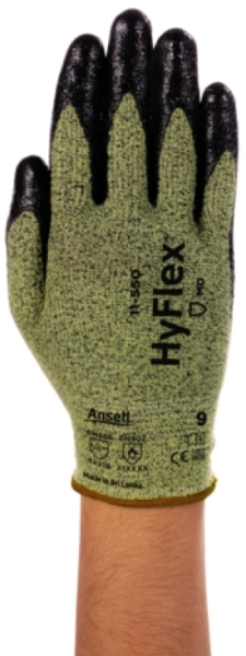 ANSELL-SCHNITTSCHUTZ-HANDSCHUHE,Arbeitshandschuhe, HYFLEX, 11-550, gelbgrün/schwarz