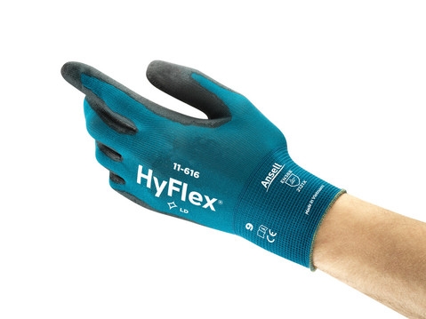 ANSELL-Arbeitshandschuhe, HYFLEX, 11-616, blau-grün/schwarz