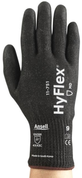ANSELL-Arbeitshandschuhe, HYFLEX, 11-751, schwarz