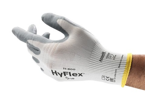 ANSELL-Workwear, Arbeitshandschuhe, HYFLEX, 11-800, weiss/grau, VE = 12 Paar