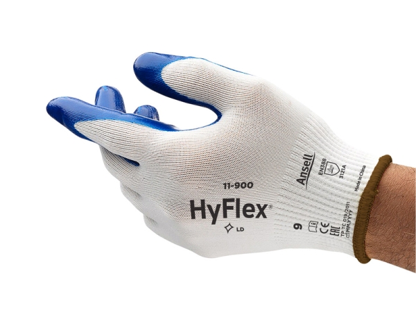 ANSELL-HArbeitshandschuhe, YFLEX, 11-900, weiss/blau