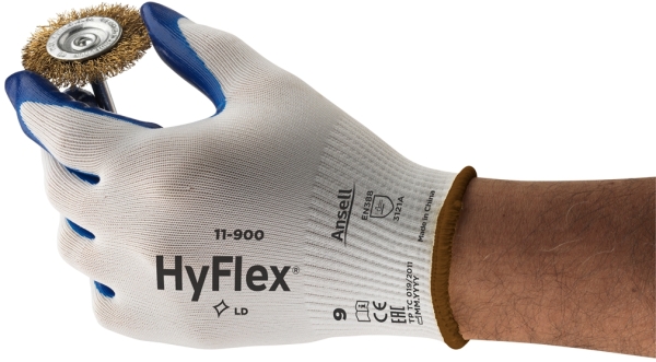 ANSELL-HArbeitshandschuhe, YFLEX, 11-900, weiss/blau