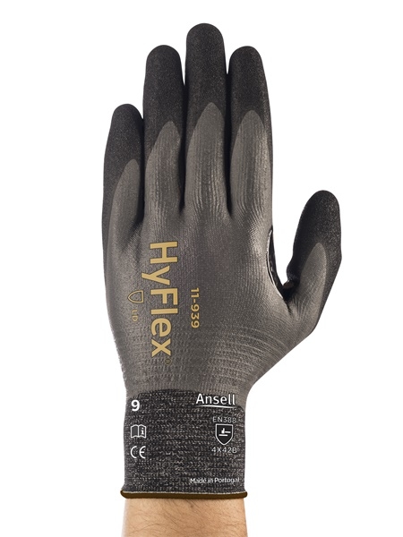 ANSELL-Arbeitshandschuhe, HYFLEX, 11-939, grau/schwarz
