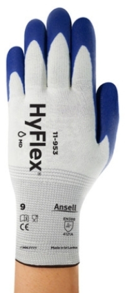 ANSELL-Arbeitshandschuhe, HYFLEX, 11-953, Länge: 220-260 mm, blau auf weiß