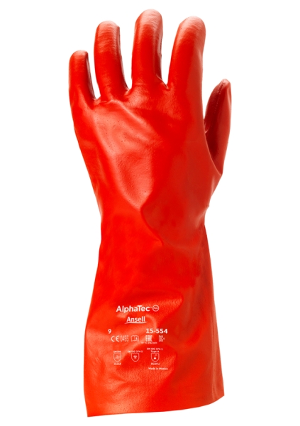 ANSELL-PVA, 15-554, Chemikalienschutz-Handschuhe, Arbeitshandschuhe, rot