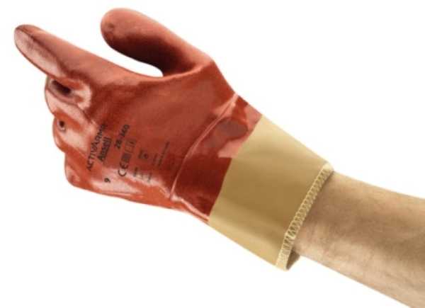 ANSELL-NITRIL-HANDSCHUHE, Arbeitshandschuhe, NITRASAFE, 28-360, rotbraun