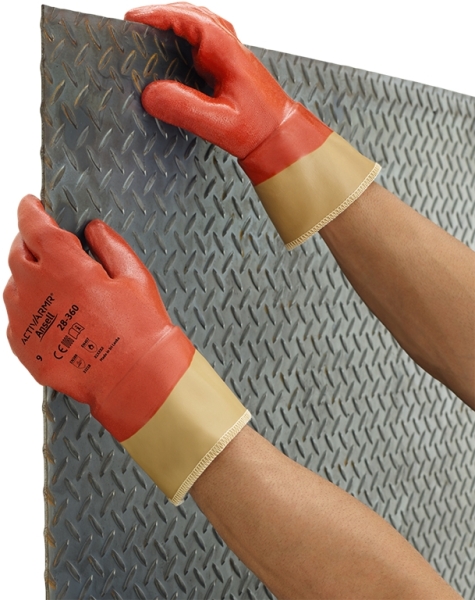 ANSELL-NITRIL-HANDSCHUHE, Arbeitshandschuhe, NITRASAFE, 28-360, rotbraun