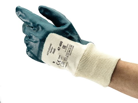 ANSELL-NITRILHANDSCHUHE, Arbeitshandschuhe, HYLITE, 47-400, blau